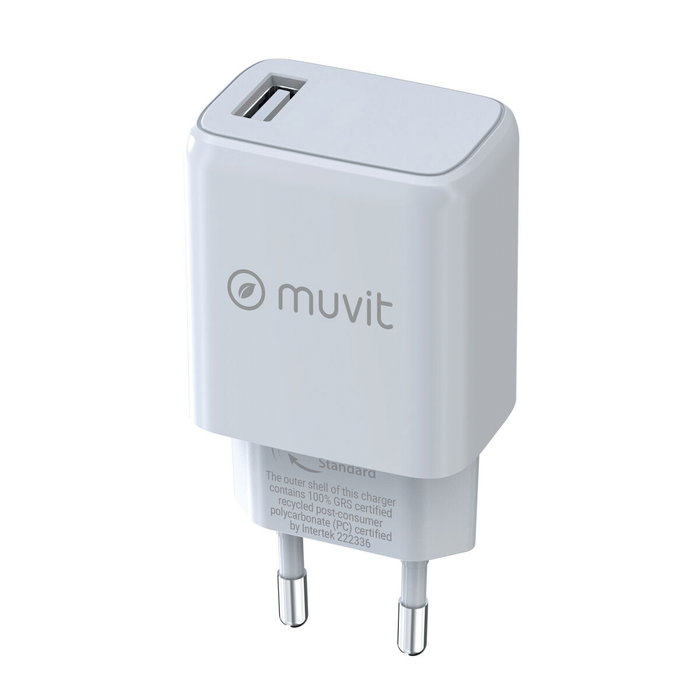 Muvit For Change Cargador de Pared MCACC0002 15W USB-A Blanco
