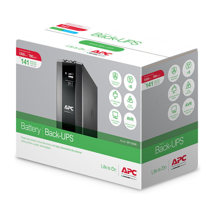APC BR1300MI Back-UPS Pro 1,3 kVA 780 W 8 Salidas AC APC BR1300MI Back-UPS Pro 1,3 kVA 780 W 8 Salidas AC