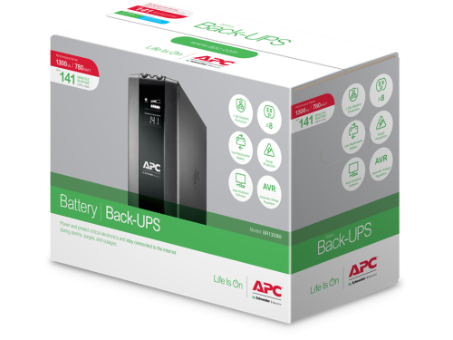 APC BR1300MI Sistema de Alimentación Ininterrumpida (UPS) Línea Interactiva 1.3 kVA 780 W 8 Salidas AC