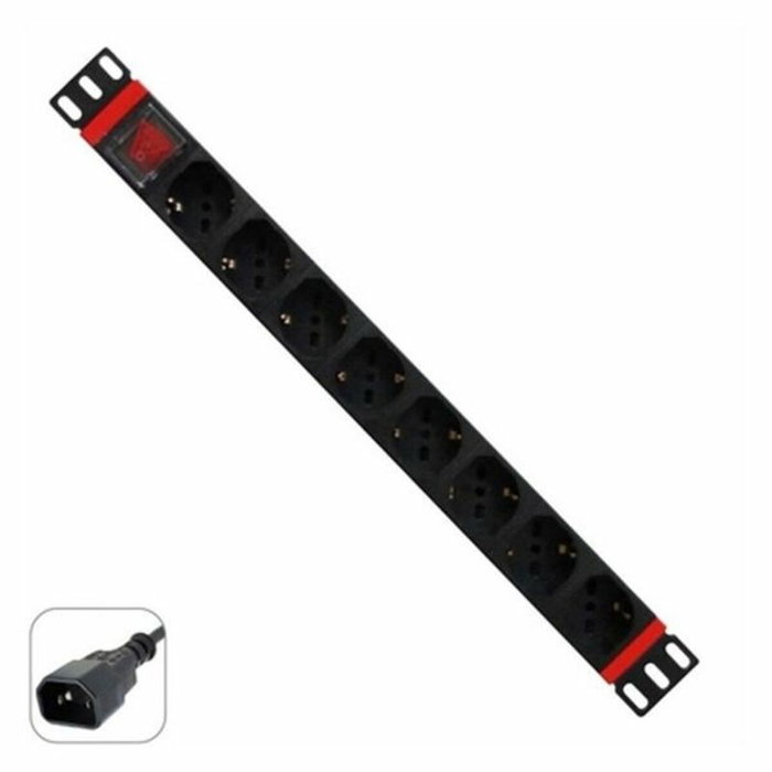 WP WPN-PDU-C01-08 PDU de Rack 1U 8 Salidas AC Negro y Rojo