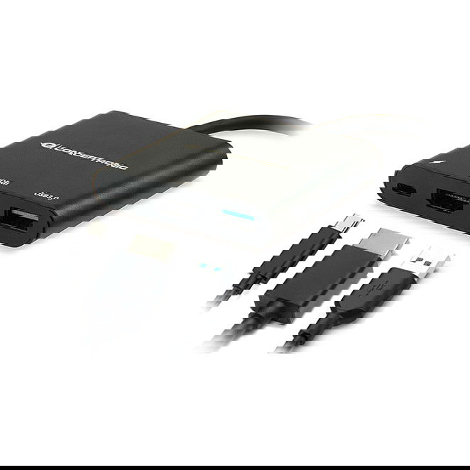 Conceptronic DONN01B Adaptador USB-C a HDMI/USB-A/60W PD, 15cm