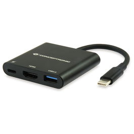 Conceptronic DONN01B Adaptador USB-C a HDMI/USB-A/60W PD, 15cm