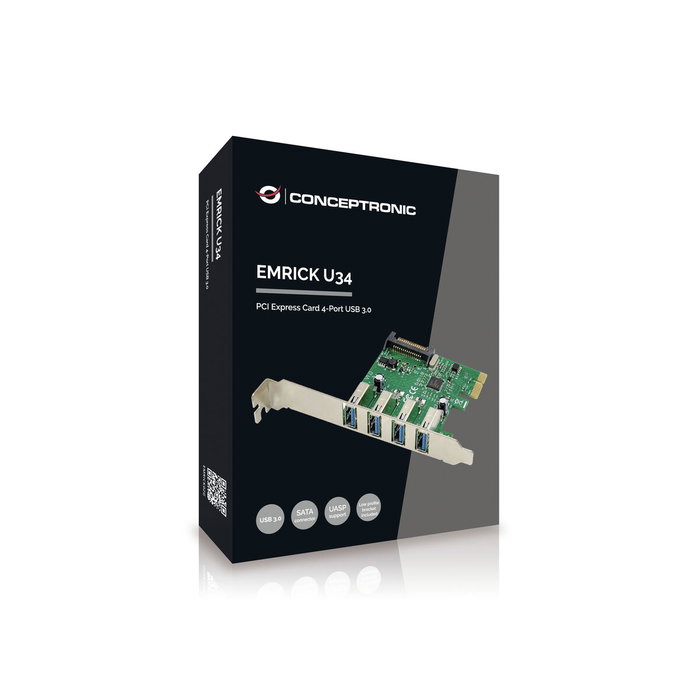 Conceptronic EMRICK02G Tarjeta de expansión PCIe con 4 puertos USB 3.0