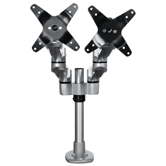 StarTech.com ARMDUALPS Soporte Brazo Articulado Premium Dual para 2 Monitores hasta 30" (68,6 cm) VESA 75/100 - Altura Ajustable hasta 10kg por Pantalla - Montaje Mordaza/Ojal Plata