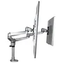 StarTech.com ARMDUALPS Soporte Brazo Articulado Premium Dual para 2 Monitores hasta 30" (68,6 cm) VESA 75/100 - Altura Ajustable hasta 10kg por Pantalla - Montaje Mordaza/Ojal Plata