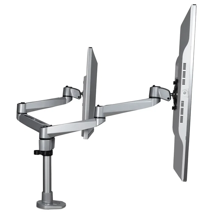 StarTech.com ARMDUALPS Soporte Brazo Articulado Premium Dual para 2 Monitores hasta 30" (68,6 cm) VESA 75/100 - Altura Ajustable hasta 10kg por Pantalla - Montaje Mordaza/Ojal Plata