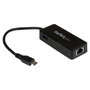 StarTech.com Adaptador de Red Gigabit USB-C con Puerto USB Extra - Ethernet 10/100/1000 Mbit/s, USB 3.1 Gen 1 (5 Gbit/s), Negro