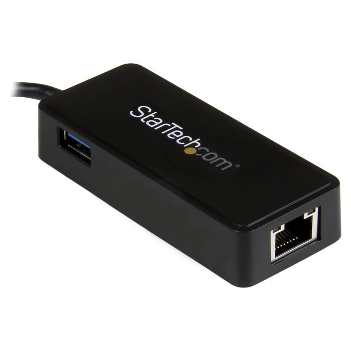 StarTech.com Adaptador de Red Gigabit USB-C con Puerto USB Extra - Ethernet 10/100/1000 Mbit/s, USB 3.1 Gen 1 (5 Gbit/s), Negro