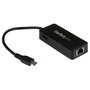 StarTech.com Adaptador de Red Gigabit USB-C con Puerto USB Extra - Ethernet 10/100/1000 Mbit/s, USB 3.1 Gen 1 (5 Gbit/s), Negro