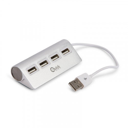 Quick Media Hub USB 2.0 QMH204P de 4 Puertos, Diseño Apple Style, Cable Shielded, Ideal para Mac Quick Media Hub USB 2.0 QMH204P de 4 Puertos, Diseño Apple Style, Cable Shielded, Ideal para Mac