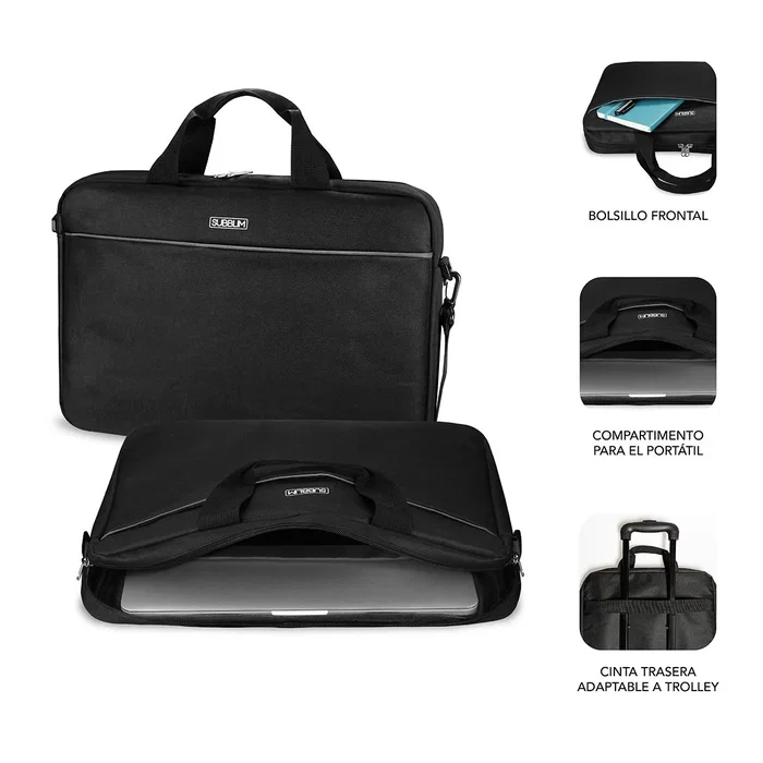 Subblim Select Pack Maletín para Portátil 15,6 pulgadas y Ratón USB Negro