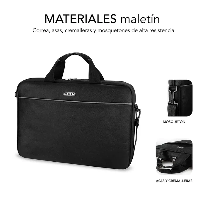 Subblim Select Pack Maletín para Portátil 15,6 pulgadas y Ratón USB Negro