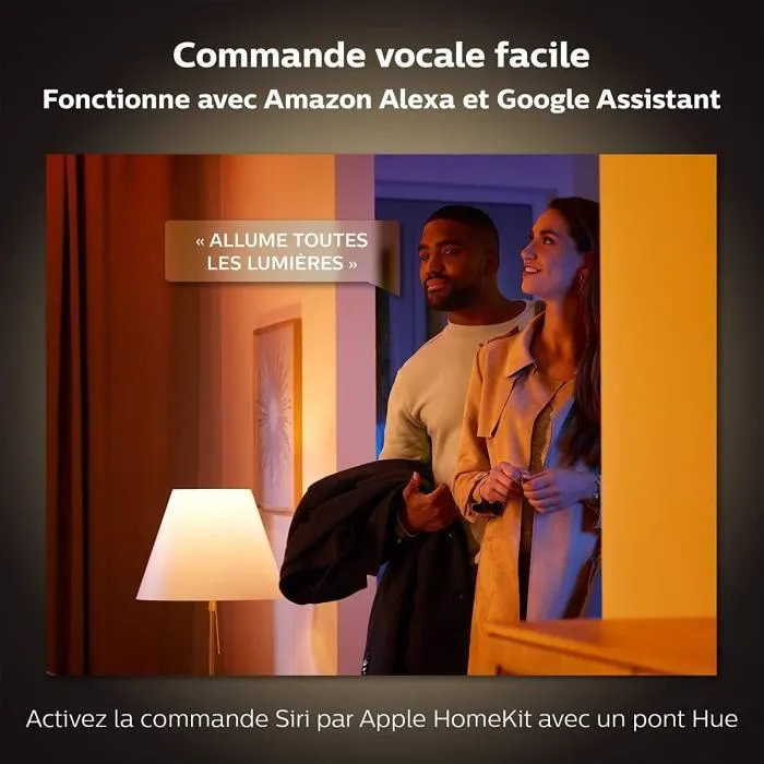 Philips Hue White & Color Ambiance Bloom Lámpara de Mesa Inteligente Negro, Bluetooth/Zigbee, Cambia de Color, Compatible Alexa/Google/HomeKit, 500lm