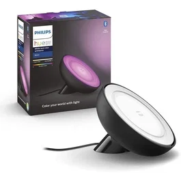 Philips Hue White and Color Ambiance Bloom - Lámpara de Mesa Inteligente, Bluetooth/Zigbee, Negro, LED Integrado 500lm