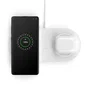 Belkin WIZ002VFWH Base Carga Inalámbrica Doble 10W Boost Charge, Cargador Inalámbrico Universal de Carga Rápida Interior USB, Color Blanco