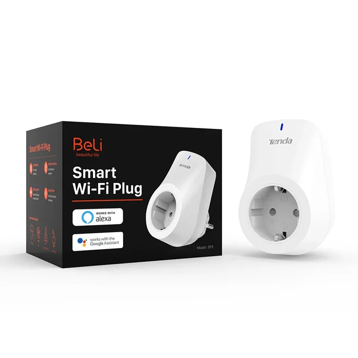 Tenda SP3 Enchufe Inteligente WiFi 2300 W Blanco para Hogar, Control Remoto App Tenda SP3 Enchufe Inteligente WiFi 2300 W Blanco para Hogar, Control Remoto App
