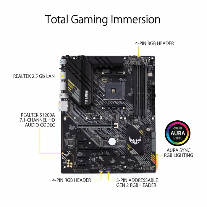 Asus TUF Gaming B550-PLUS ATX AMD B550 Socket AM4 DDR4 Asus TUF Gaming B550-PLUS ATX AMD B550 Socket AM4 DDR4