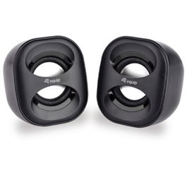 Equip Altavoces 2.0 Mini Negro para PC con Sonido Potente y Conexión USB/Jack 3.5mm