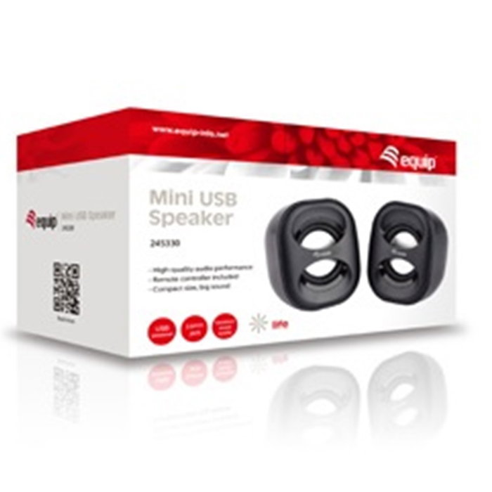 Equip Altavoces 2.0 Mini Negro para PC con Sonido Potente y Conexión USB/Jack 3.5mm Equip Altavoces 2.0 Mini Negro para PC con Sonido Potente y Conexión USB/Jack 3.5mm