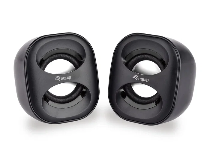 Equip Altavoces 2.0 PC 245330, Mini, 6W RMS, Color Negro, Conexión Jack 3.5 mm y Alimentación USB, Ideal para Escritorio