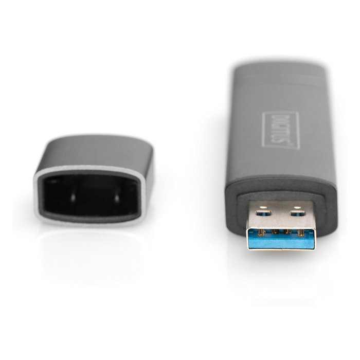 Digitus DA-70886 Lector de tarjetas dual y concentrador USB-C + USB 3.0, SD + Micro SD
