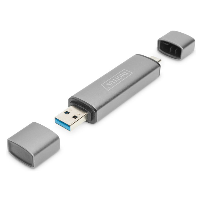Digitus DA-70886 Lector de tarjetas dual y concentrador USB-C + USB 3.0, SD + Micro SD
