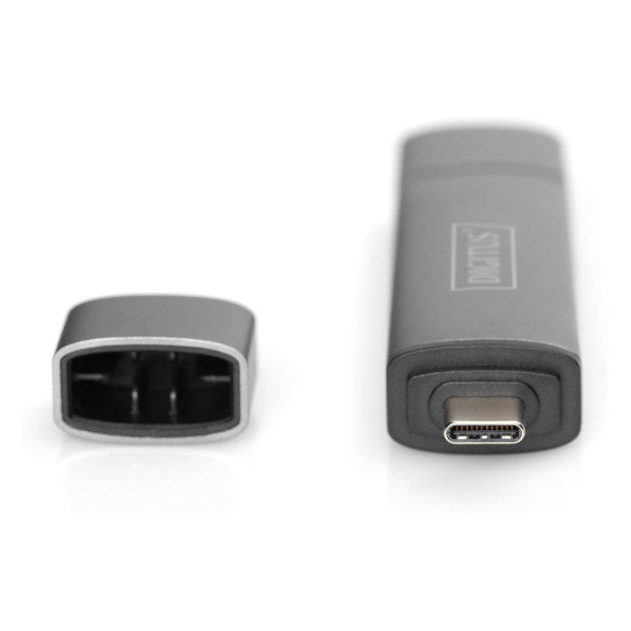 Digitus DA-70886 Lector de tarjetas dual y concentrador USB-C + USB 3.0, SD + Micro SD