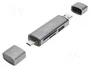 Digitus Combo Card Reader Hub DA-70886 USB-C y USB 3.0 Gris