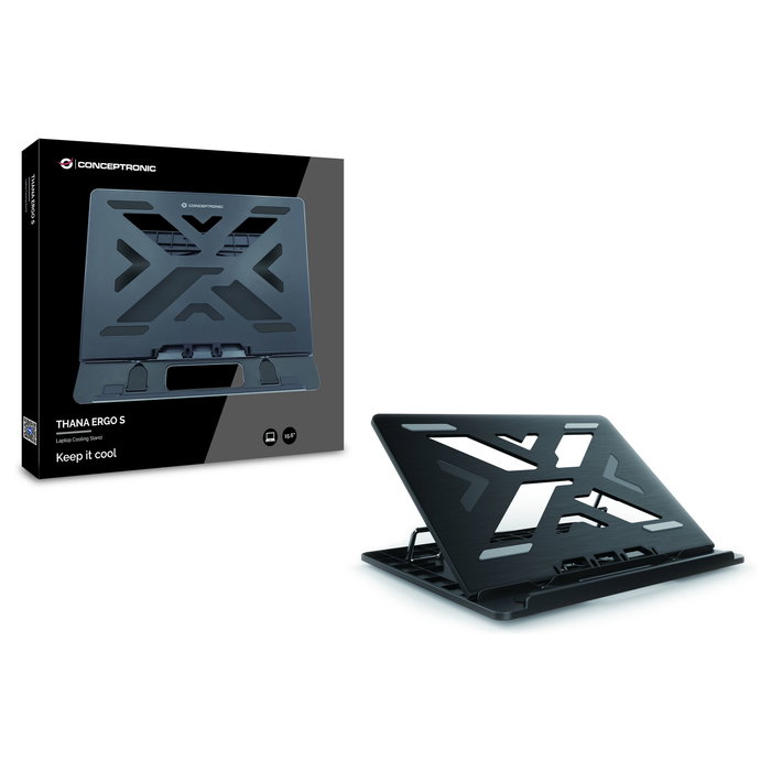 Conceptronic ERGO Soporte de refrigeración para portátil de 15.6 pulg, Negro Conceptronic ERGO Soporte de refrigeración para portátil de 15.6 pulg, Negro