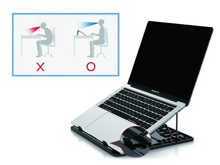 Conceptronic THANA ERGO S Soporte Base de Refrigeración para Laptop/Portátil Gris 39.6 cm (15.6") - Ajuste de Altura, 7 Posiciones, hasta 50 kg
