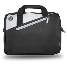NGS Maletín Portátil GINGERBLACK14 para 14" Negro y Gris de Nylon con Bolsillo Exterior