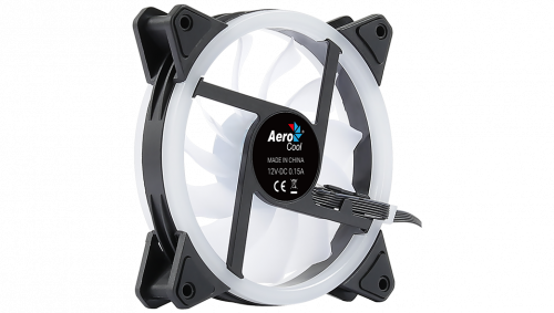 AEROCOOL DUO 12 ARGB FAN, 12CM, DOUBLE RING, 3,4&amp;6-PIN, ANTIVIBRATION, PWM