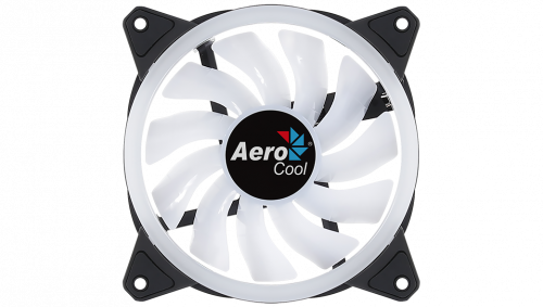 AEROCOOL DUO 12 ARGB FAN, 12CM, DOUBLE RING, 3,4&amp;6-PIN, ANTIVIBRATION, PWM