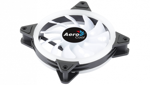 AEROCOOL DUO 12 ARGB FAN, 12CM, DOUBLE RING, 3,4&amp;6-PIN, ANTIVIBRATION, PWM