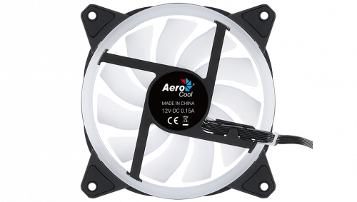 AEROCOOL DUO 12 ARGB FAN, 12CM, DOUBLE RING, 3,4&amp;6-PIN, ANTIVIBRATION, PWM