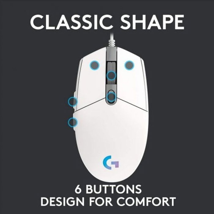 Logitech G102 LIGHTSYNC Ratón Gaming Blanco