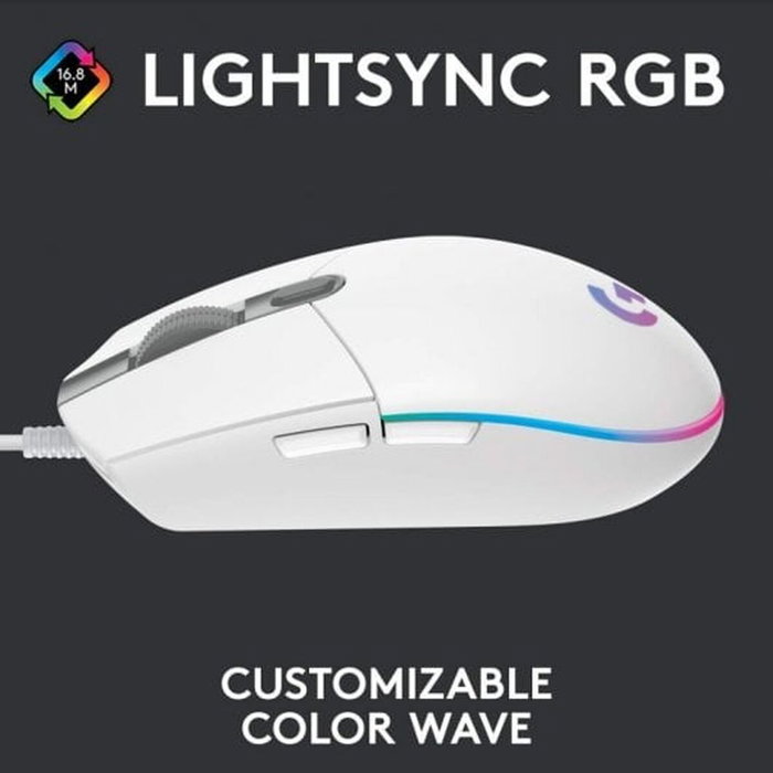 Logitech G102 LIGHTSYNC Ratón Gaming Blanco