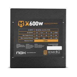 Nox Hummer Alpha Fuente de Alimentación ATX 600W 80 Plus Bronze - Para PC Gaming