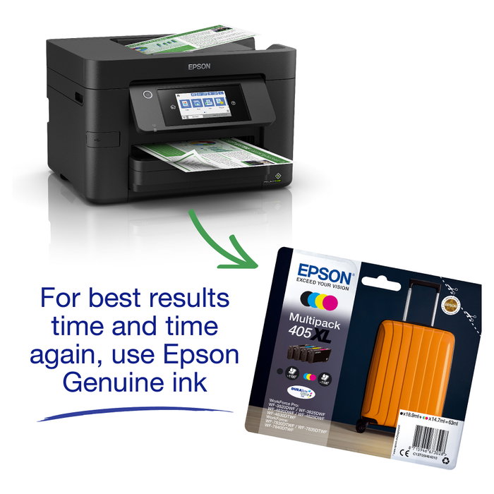 Epson WorkForce Pro WF-4820DWF Multifunción 4 en 1 A4 Color WiFi Duplex, PrecisonCore, 4800 x 2400 DPI, Impresión 25/12 ppm, Escáner, Fax, Pantalla Táctil, Negro