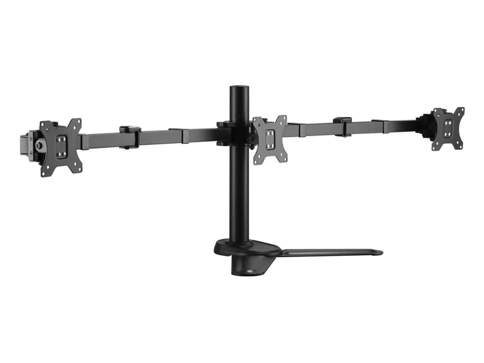 Equip Soporte Triple de Monitor de Sobremesa con Brazo de Gas 650125 para 3 Pantallas de 17 a 27 Pulgadas hasta 8kg VESA 100x100 Negro