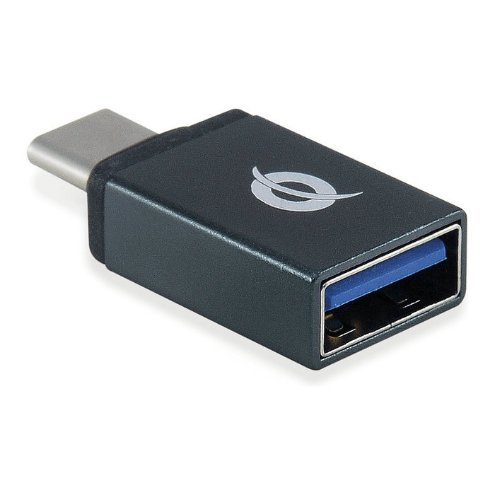 Conceptronic Hubbies04B Hub USB 3.0 de 4 Puertos con Adaptador USB-C, Negro