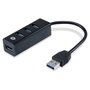 Conceptronic Hubbies04B Hub USB 3.0 de 4 Puertos con Adaptador USB-C, Negro