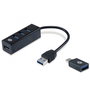 Hub usb 3.0 conceptronic hubbies04b 4 puertos usb 3.0 color negro y adaptador a usb-c