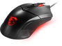 MSI Clutch GM08 Ratón Ergonómico para Gaming, Cable USB, Negro, 4200 DPI, Iluminación Roja