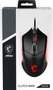 MSI Clutch GM08 Ratón Ergonómico para Gaming, Cable USB, Negro, 4200 DPI, Iluminación Roja