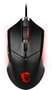 MSI Clutch GM08 Ratón Ergonómico para Gaming, Cable USB, Negro, 4200 DPI, Iluminación Roja