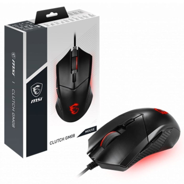 MSI Clutch GM08 Ratón Gaming Ambidextro Negro