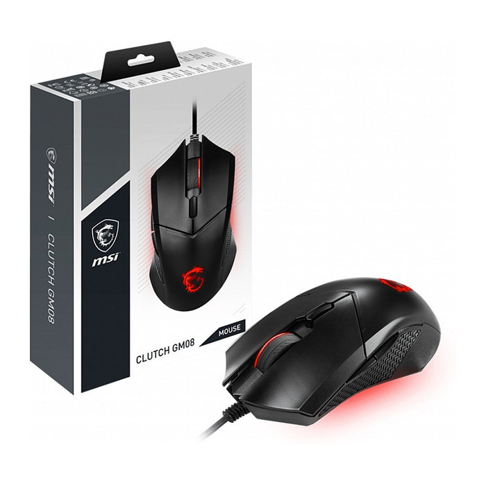 MSI Clutch GM08 Ratón Gaming Óptico 4200 DPI Negro