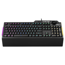 Asus 90MP01X0-BKSA00 Teclado Gaming TUF Gaming K1 con Iluminación RGB, Reposamuñecas y Teclas Programables, Español, Negro