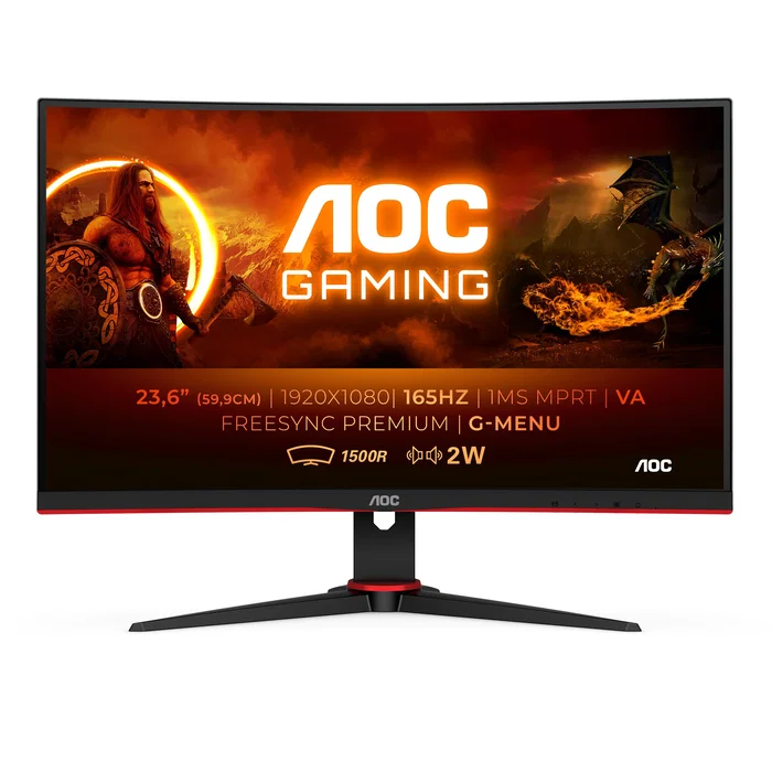 AOC C24G2AE/BK Monitor Gaming Curvo 23.6 pulg. Full HD 165Hz 1ms VA